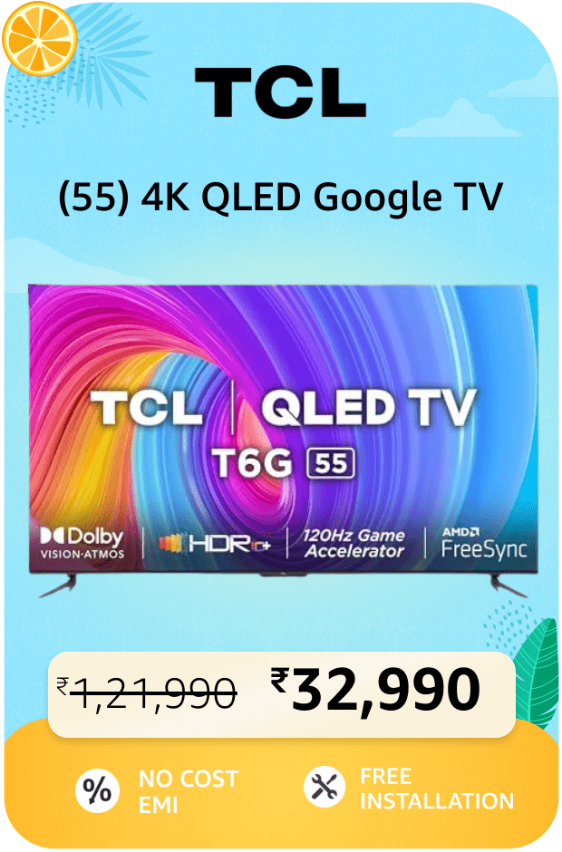 TCL 139 cm 55 inches 4K Ultra HD Smart QLED Google TV