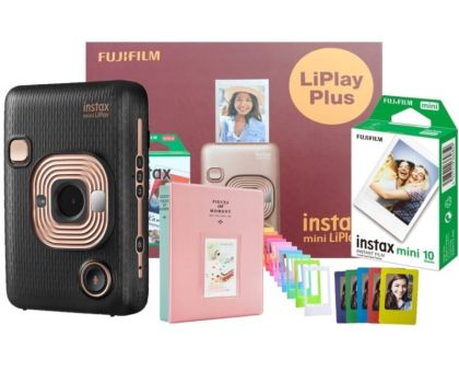 FUJIFILM INSTAX Mini LiPlay Hybrid Instant Camera (Elegant Black