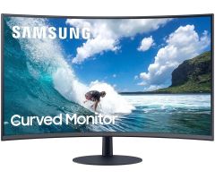 SAMSUNG 27 inch Curved Full HD LED Backlit VA Panel 1000R, Inbuilt Speakers, DP, HDMI, Audio in, Headphone Ports, Bezel Less Design Monitor - LC27T550FDWXXL- Frameless, AMD Free Sync, Response Time: 4 ms, 75 Hz Refresh Rate