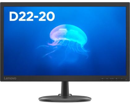 Lenovo 21.5 inch Full HD TN Panel Monitor - D22-20- Response Time: 5 ms, 60 Hz Refresh Rate