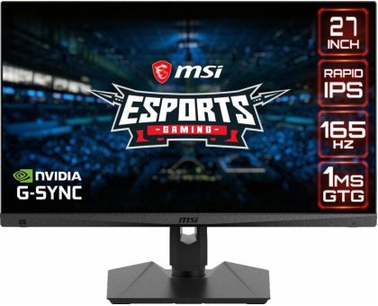 MSI Optix 27 inch WQHD LED Backlit IPS Panel height adjustable Gaming Monitor - MAG274QRF- Response Time: 1 ms, 165 Hz Refresh Rate