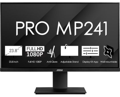 MSI PRO 23.8 inch Full HD LED Backlit IPS Panel Monitor - PRO MP241- Response Time: 5 ms, 60 Hz Refresh Rate