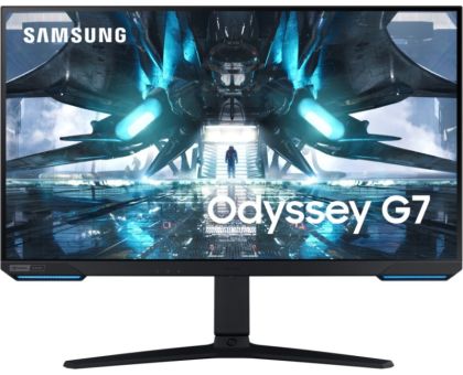 SAMSUNG Odyssey G7 28 inch UHD IPS Panel with HAS,3-Sided Borderless, HDR400, Low Input lag, Flat Gaming Monitor - LS28AG700NWXXL- NVIDIA G Sync, Response Time: 1 ms, 144 Hz Refresh Rate