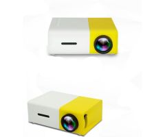13-HI-13 T300 Mini Projector,Portable Projector for Cartoon, Kids Gift, Outdoor Movie,LED Pico Video Projector for Home Theater Movie Projector with HDMI USB TV AV Interfaces and Remote Control - 3000 lm Portable Projector- Yellow