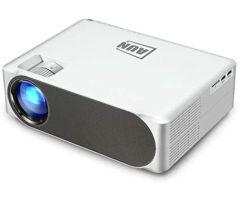 AUN AKEY6S PRO Android 9.0 Version, 7500 Lumen Home Theatre 1080P 4k Projector - 6800 lm / 2 Speaker / Wireless Portable Projector- White