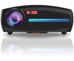 BOSS S20 |3D, ±45° 4D Keystone Correction | 7300 Lumens| 3840 x 2160 Resolution - 7300 lm / 2 Speaker / Remote Controller Portable Projector- Black