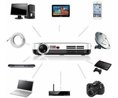 BOSS S7 DLP Android 6.0 Ultra HD,4K,3D 3840X2160 200 Screen DLP, Full Home Theater - 70000 lm / 1 Speaker / Wireless / Remote Controller Projector- White