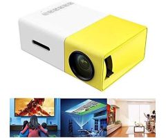 Bs Spy Support Laptop & PC Home Theater Portable Movie LED Projector with Remote - 600 lm Portable Projector- Yellow