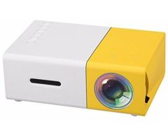 Cos Theta YG300 LCD Portable Projector 400-600 LM Mini Projector for Video Games Home Theatre Movie Support HDMI USB SD Home Media Player - 1200 lm Portable Projector- Yellow, White