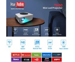 IBS HD WIFI YOUTUBE MIRACAST ACCESS 1080P Home Theater Multimedia Multi-Screen - 4700 lm Portable Projector- MATTE WHITE