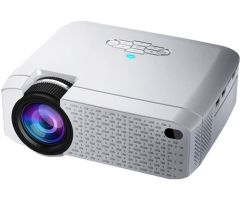LionBolt D40W 4 Inch 1600 Lumens 1080P Portable HD LED Projector with Remote Control - 3300 lm Portable Projector- White