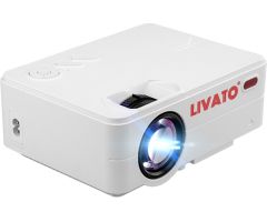 Livato RD813 WiFi Full Hd 1080p Modulated at 720p 4000 Lumens High Brightness - 4000 lm / 1 Speaker / Wireless / Remote Controller Portable Projector- White