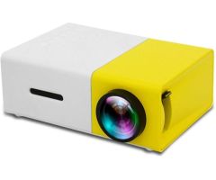 Mabron Mini Video Projector LCD TV Support 1080P Projector for Video/Movie/Game - 3300 lm Portable Projector- White/yellow