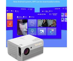 Omex M18 Android FHD 1920×1080p HD New 5G Wifi, bluetooth 4D Correction - 4000 lm / 2 Speaker / Wireless / Remote Controller Portable Projector- White