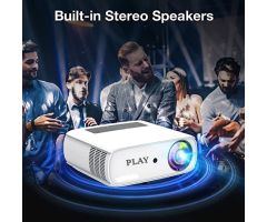 PLAY Newly Launched Native Full HD 5G 2K 4K Projector with fast processor technology - 7500 lm / Wireless / Remote Controller Portable Projector- White