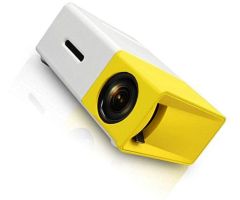 PTCMart Designer LED Mini Portable Projecter Device with Short-Focus Optical Lens - 3000 lm Portable Projector- Yellow