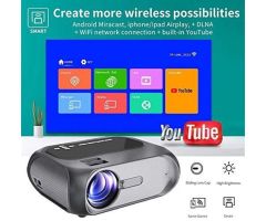 TOTAL T4 Mini Portable Projector With Screen Mobile Phone Large Screen And Stereo - 4700 lm Portable Projector- Blue