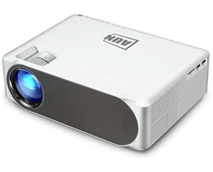AUN AKEY6S PRO Android 9.0 Version, 7500 Lumen Home Theatre 1080P 4k Projector - 6800 lm / 2 Speaker / Wireless Portable Projector- White