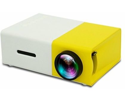 favone MiniHomeTheater LED Projector with Remote Controller Portable Projector - 600 lm - 600 lm Portable Projector- Yellow