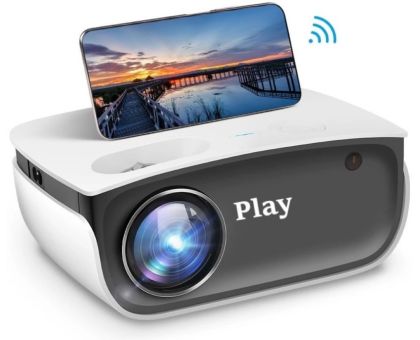 PLAY 2022 PP9 Full HD 1080p Projector for Home Office Classroom 1080P 300 inch Screen - 4000 lm / Remote Controller Portable Projector- Black/Silver