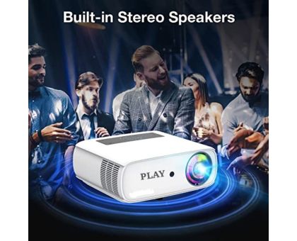 PLAY Newly Launched Native Full HD 5G 2K 4K Projector with fast processor technology - 7500 lm / Wireless / Remote Controller Portable Projector- White