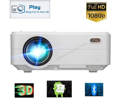 PLAY PP10A New Android 6.0 Advance Technology High Definition Smart Projector - 3500 lm / Wireless / Remote Controller Portable Projector- White
