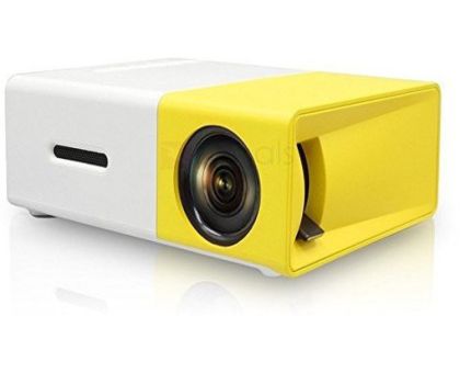 play run Portable Mini Home Theater LED Projector with Remote Controller, Support HDMI, AV, SD, USB Interfaces - Yellow - 600 lm Portable Projector- Yellow, White