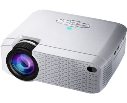 VRUM 4 Inch 1600 Lumens 1080P Portable HD LED Projector with Remote Control - 3300 lm - 3300 lm Portable Projector- White