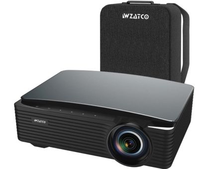 WZATCO S6 - 8000 lm / 1 Speaker / Wireless with Android 9.0, Full HD Native 1080P, WiFi/BTv5.1 Projector- Black
