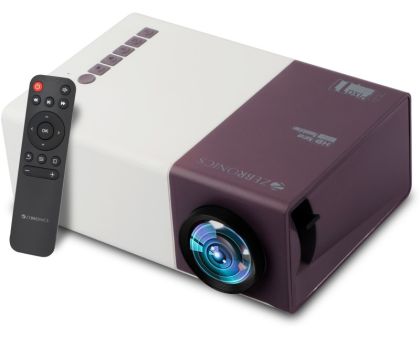 ZEBRONICS ZEB-PIXAPLAY 11 LED with FHD1080p support, built in speaker,Dual power input - 1500 lm Portable Projector- White