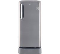 LG 185 L Direct Cool Single Door 3 Star Refrigerator with Base Drawer- Shiny Steel, GL-D201APZD