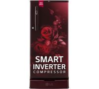 LG 185 L Direct Cool Single Door 4 Star Refrigerator with Base Drawer  with Smart Inverter Compressor & Smart Connect- Scarlet Euphoria, GL-D199OSEY