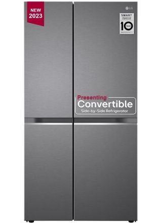 LG 650 L Frost Free Side by Side Refrigerator- Dazzle Steel, GL-B257HDS3