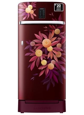 Samsung 215 L, 4 Star, Digi-Touch Cool Digital Inverter, with Display Direct-Cool Single Door Refrigerator - Orange Blossom Red, RR23C2F24NJ/HL
