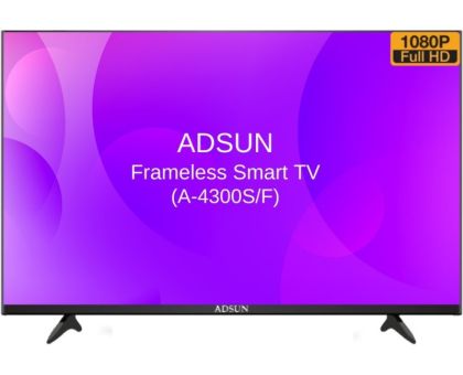 Adsun Frameless 109 cm 43 inch  HD LED Smart Android Based - A-4300S/F