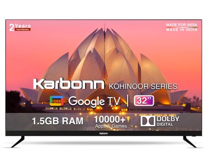 Karbonn KJSW32GSHD 80 cm 32 inches Kohinoor Series HD Ready Smart A+ LED Google TV  Black