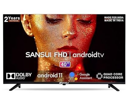 Sansui JSW40ASFHD 102cm 40 inches Full HD Certified Android LED TV  Midnight Black With Voice Search Smart Remote